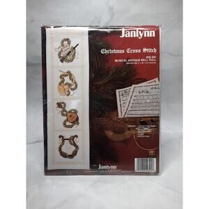 Vintage Janlynn Christmas Cross Stitch Kit Muscial Antique Bell Pull 50-391